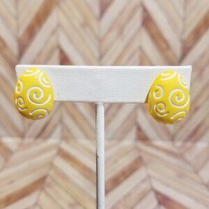 Handmade Easter Egg Stud Earrings, Yellow